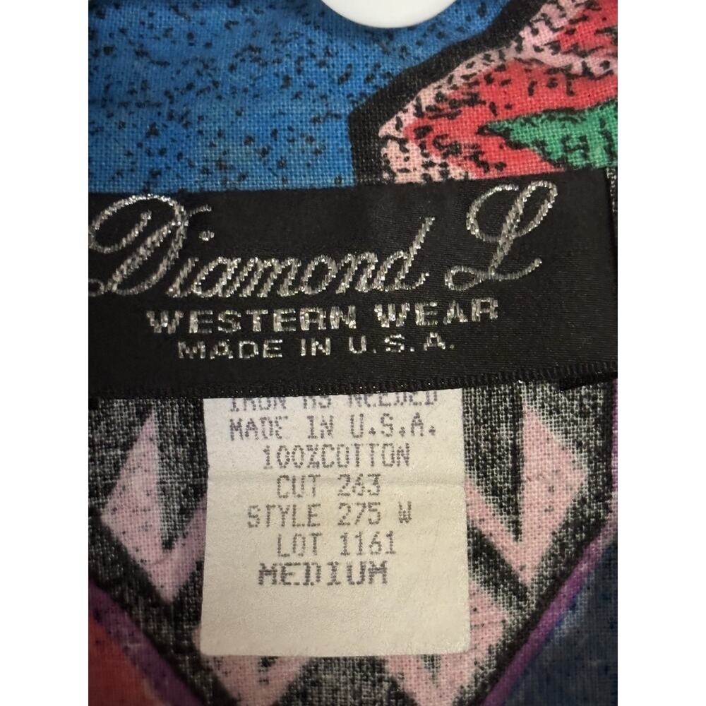 Vintage Diamond L Western Wear Shirts Lot of 2 Medium USA Made 100% Cotton - Picture 8 of 9